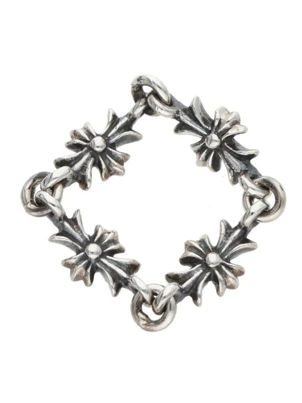 Chrome Hearts Ring Tny CH Pls Dia Tiny Ech Plus Diamond Silver